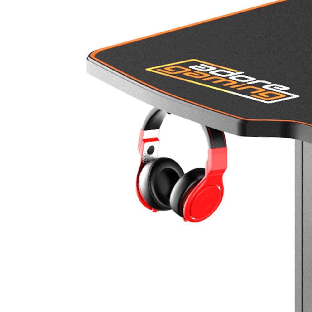 Birou Gaming RGT146X Home Collection® Carbon Series X9, suprafata carbon, mousepad, USB gamepad holder, suport pentru casti si pahar, cutie cabluri, 140x66x75 cm