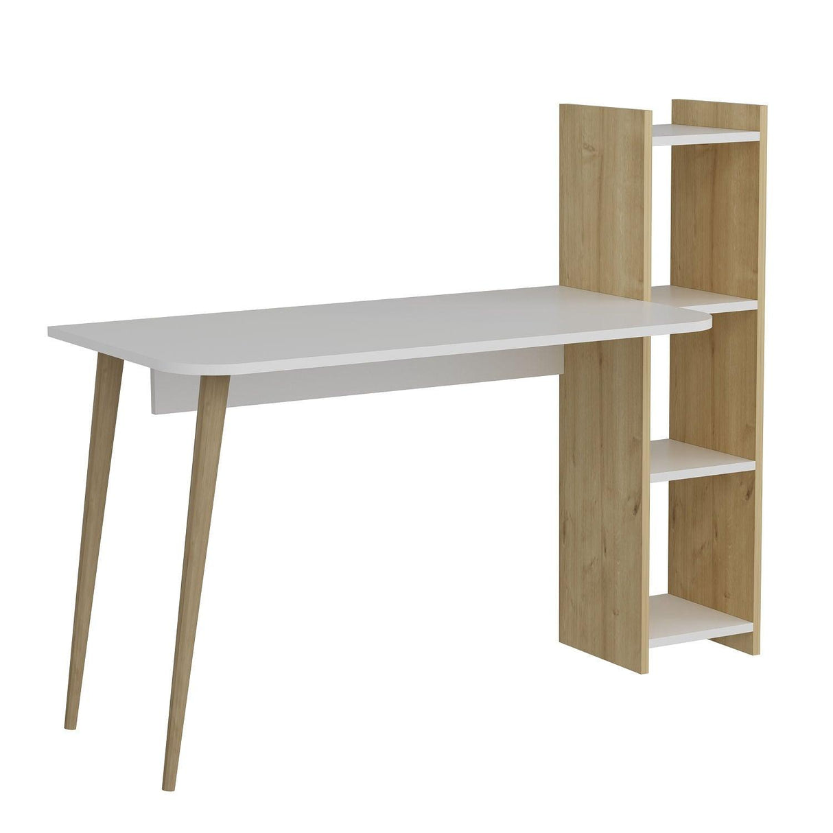 Birou Glaxy, Alb, 110x74x50 cm - Stejar alb de safir