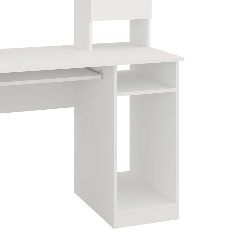 Birou Keldra cu sertare si dulapuri culor, alb, 140x60x142 cm