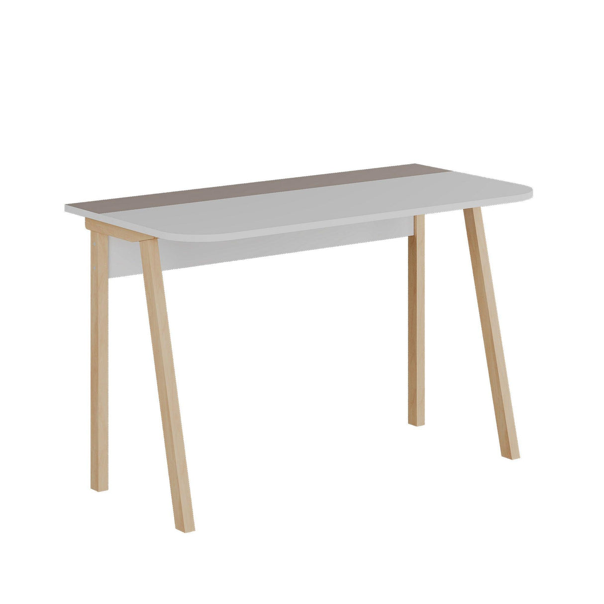 Birou Luton Stil scandinav, Alb Mocha deschis - Alb Gri, 120x75x60 cm - Alb Mocha deschis