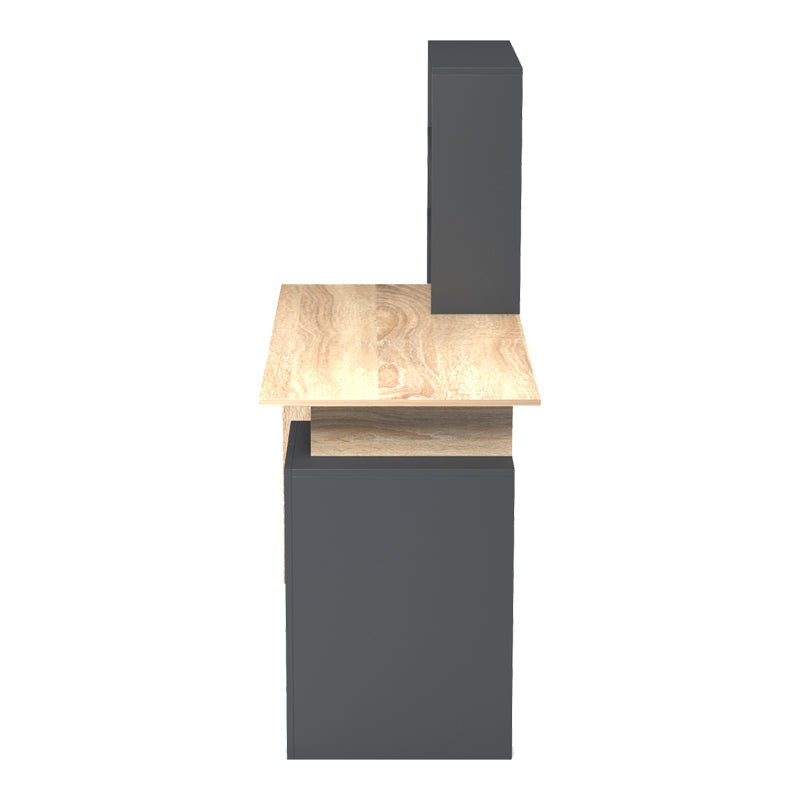Birou Meza cu raft si dulap, 146x55x129 cm - Sonoma-Antracit