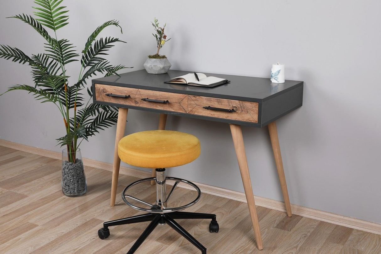 Birou Milano cu 2 sertare, Stejar Gri, 105x79x55 cm