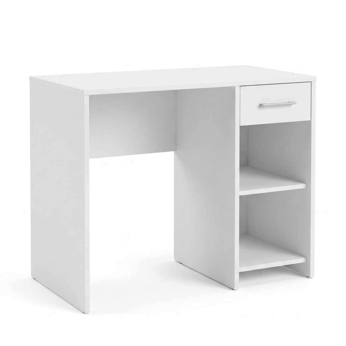 Birou Modern CMS-505-BB-1 Home Collection® Concept cu Sertar și 2 Rafturi, Alb - Maro - Stejar - Antracit, 90x52x75 cm - Alb | SKU: CMS-505-BB-1, CMS-505-OO-1, CMS-505-FF-1, CMS-505-AA-1