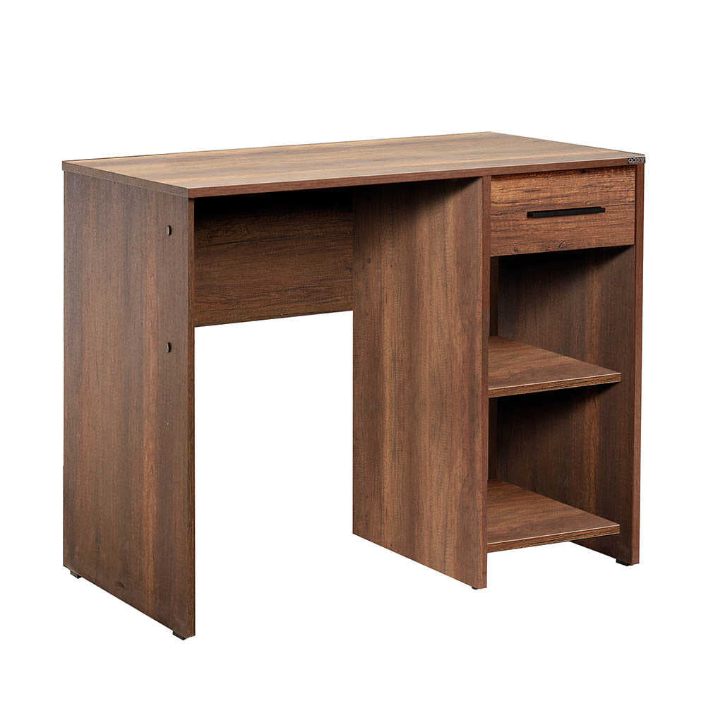 Birou Modern CMS-505-BB-1 Home Collection® Concept cu Sertar și 2 Rafturi, Alb - Maro - Stejar - Antracit, 90x52x75 cm - Maro | SKU: CMS-505-OO-1