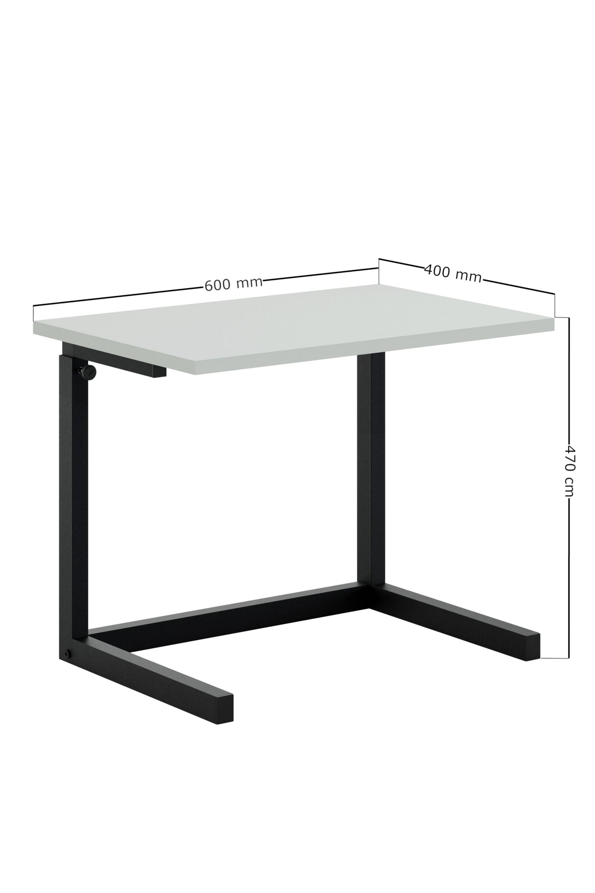 Birou Smart Laptop Reglabil, Alb, 40x60x43-73 cm