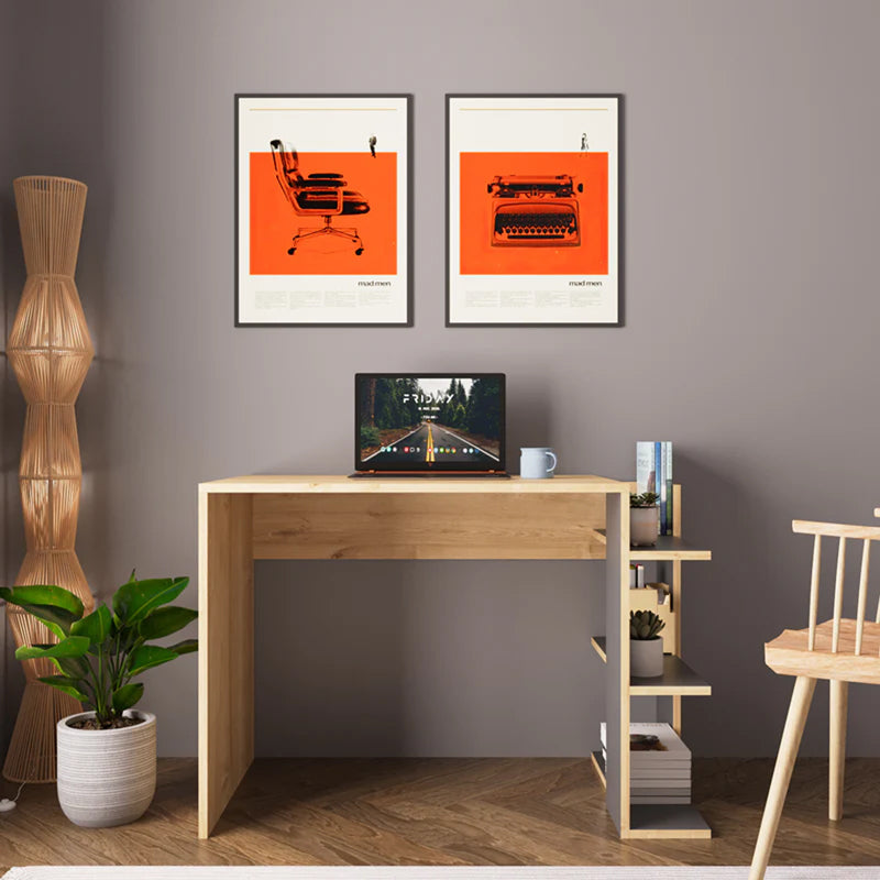 Birou Toska, 114x56x76 cm - Stejar-Antracit