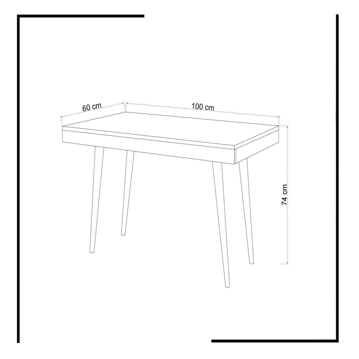 Birou Veronika Lux, Alb, 100x74x60 cm