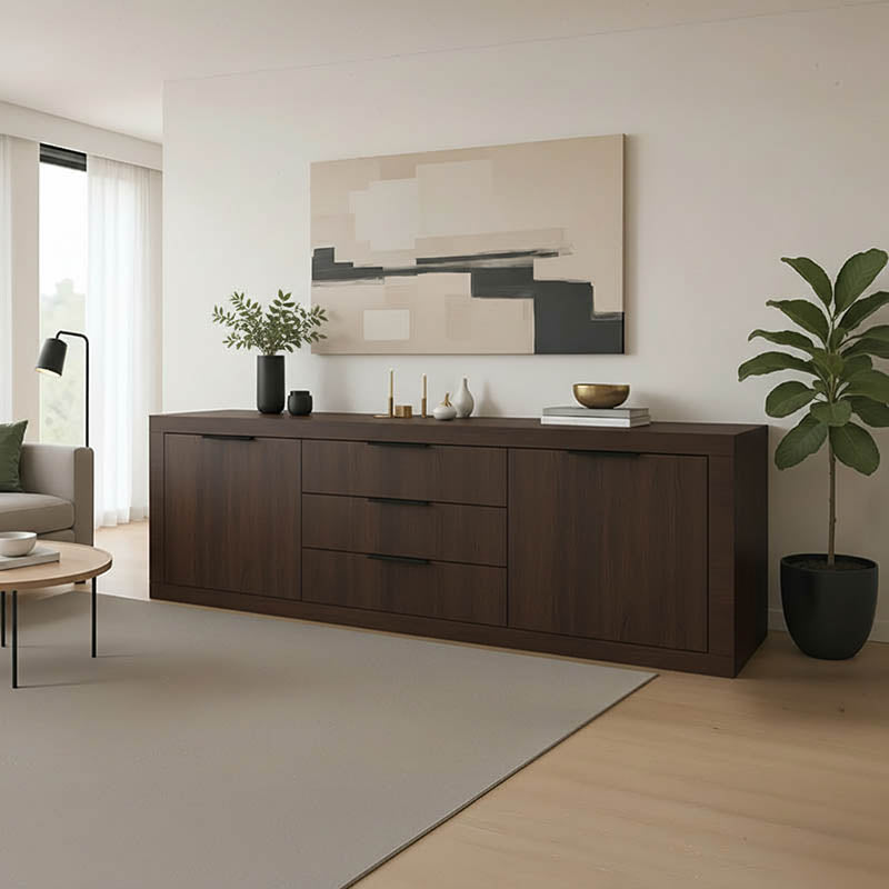 Bufet cu funcție de depozitare Doha, Antracit - Nuc, 210x45x80 cm - Nuc