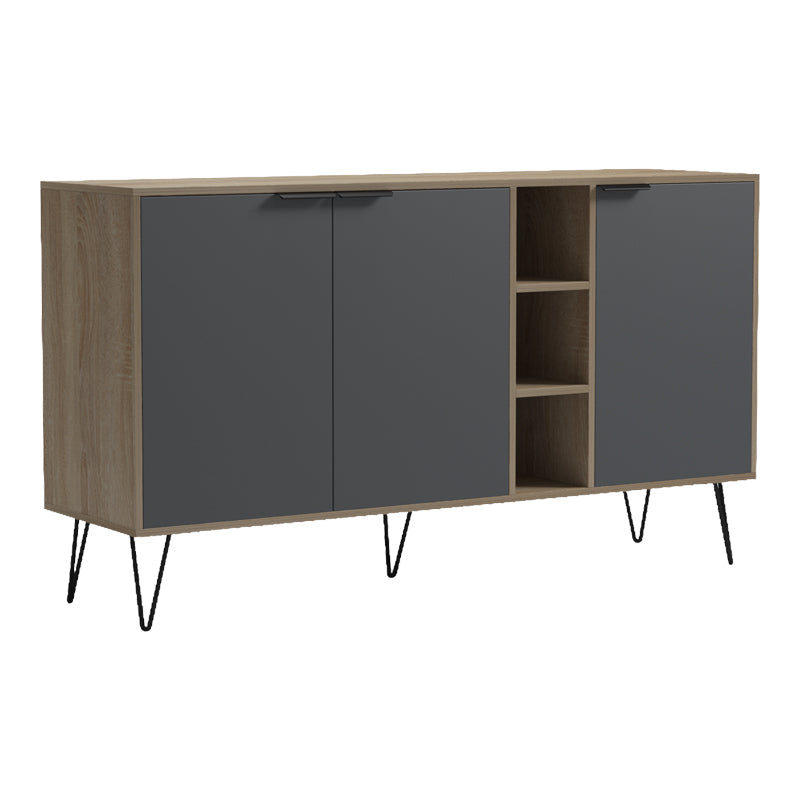 Bufet Balain, Lemn, 142x36x83 cm - Sonoma-Antracit