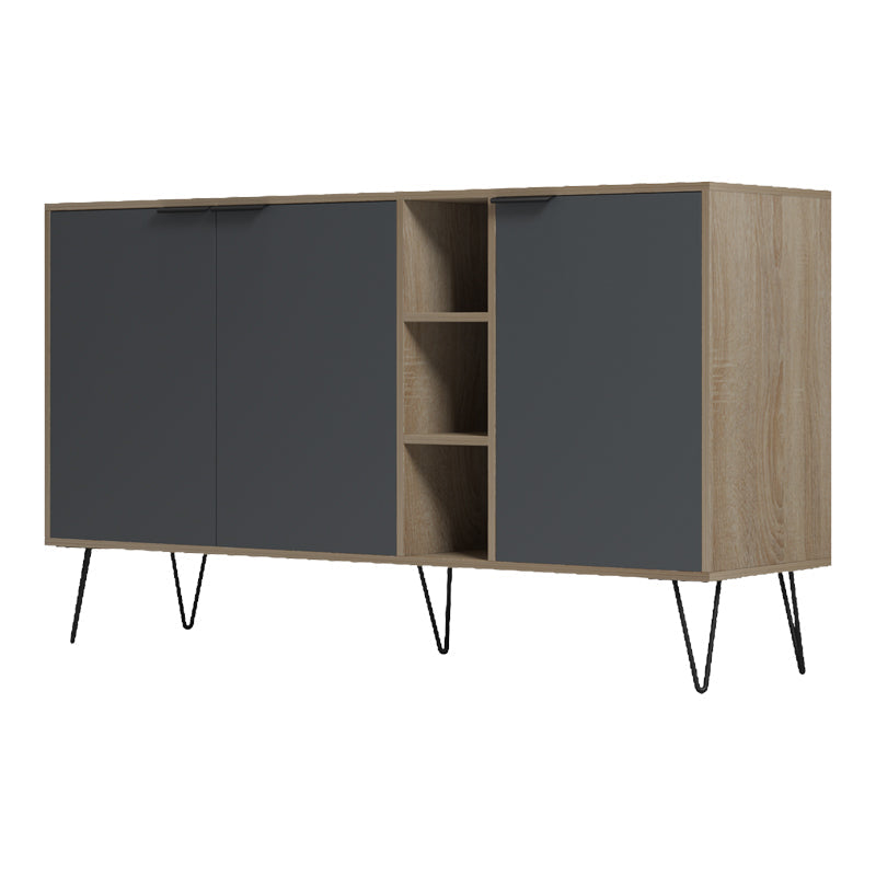 Bufet Balain, Lemn, 142x36x83 cm - Sonoma-Antracit