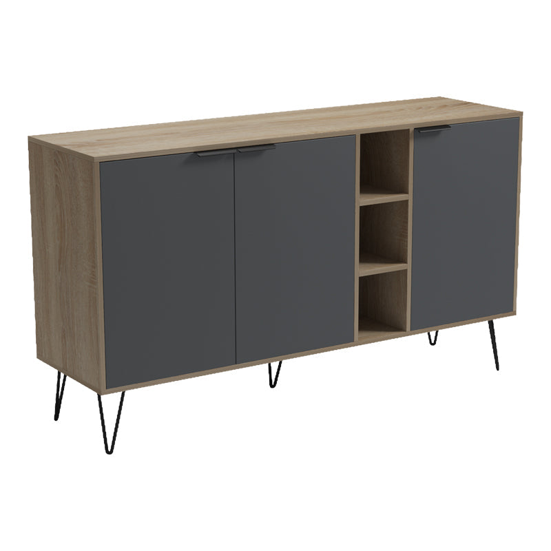 Bufet Balain, Lemn, 142x36x83 cm - Sonoma-Antracit