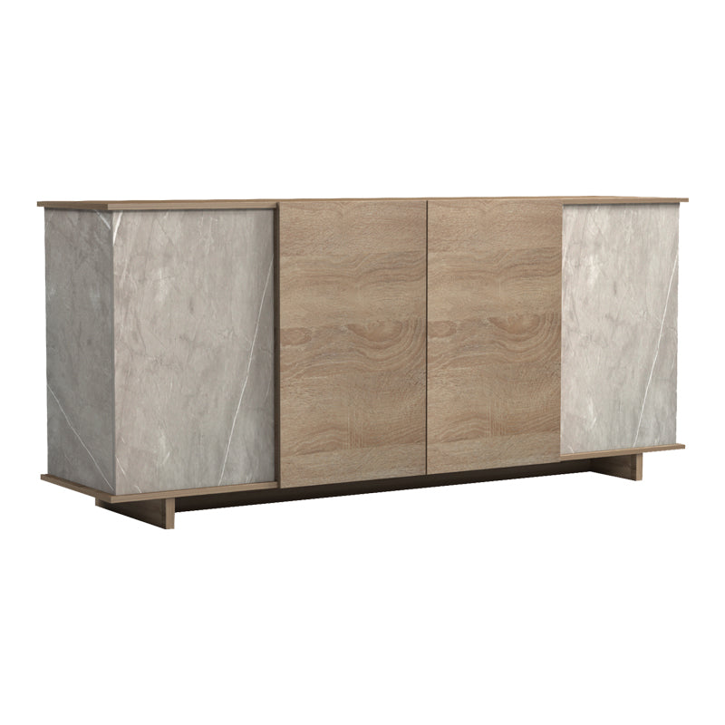 Bufet sonoma Zafore cu aspect de marmură, gri-bej, 180x45x80 cm