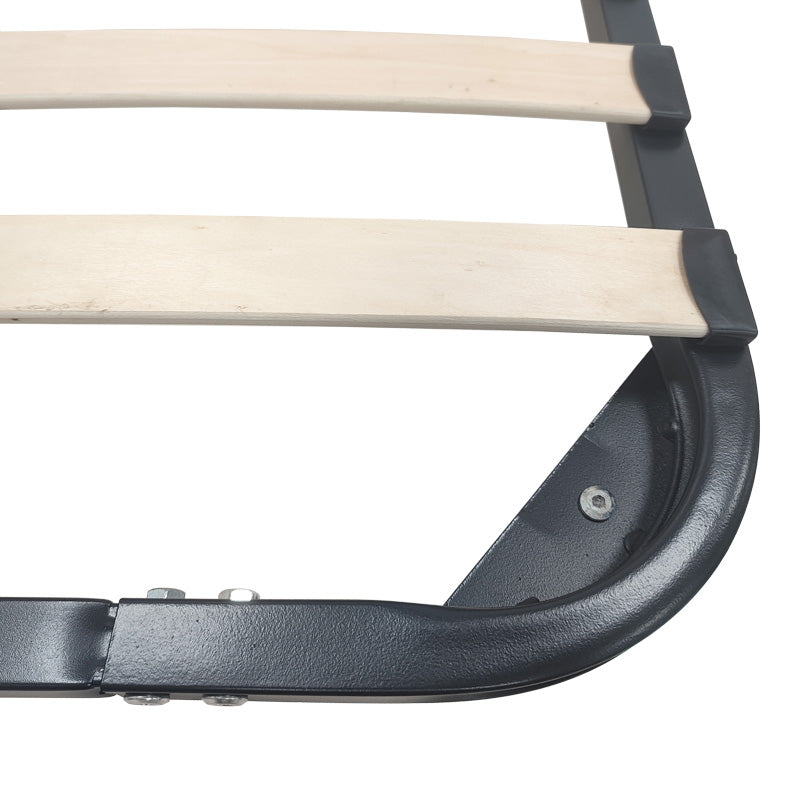Cadru pat metalic cu design Amaso, metal, Negru, 90x190x28 cm