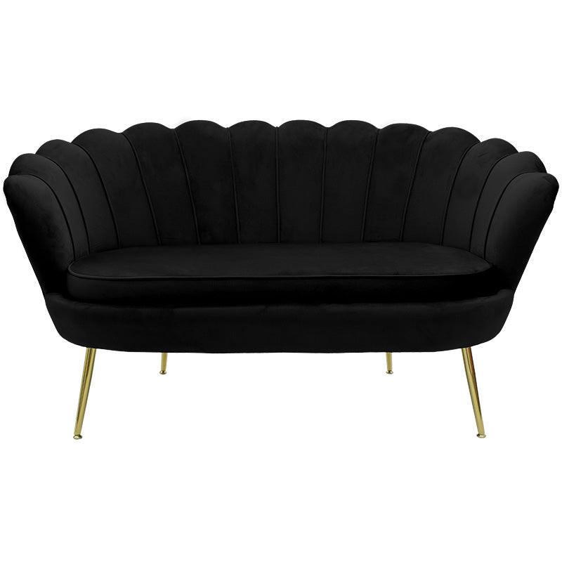 Canapea 2 locuri Daimon catifea, 134x70x77 cm - Negru