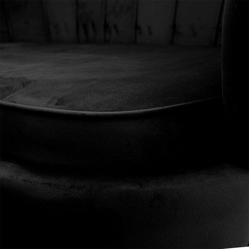Canapea 2 locuri Daimon catifea, 134x70x77 cm - Negru