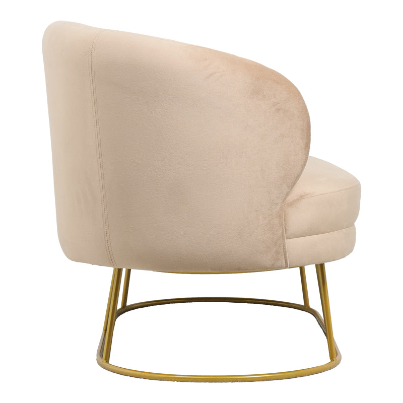 Canapea 2 locuri Rony catifea bej, aurii, 135x75x85 cm