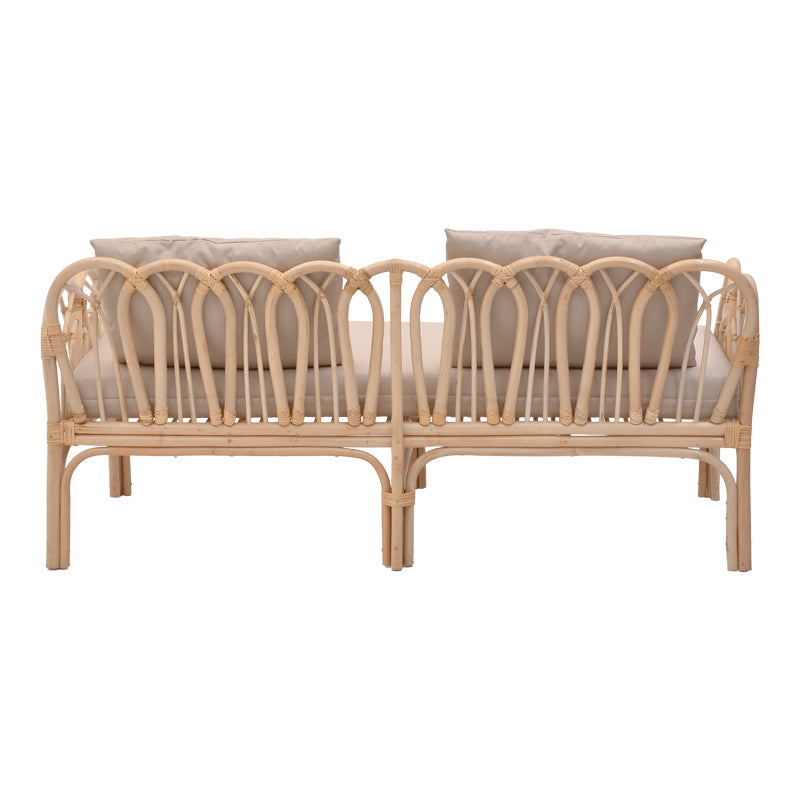 Canapea cu 2 locuri pentru gradina de gradina Ytrone Boho, Natural, 166x61x71 cm