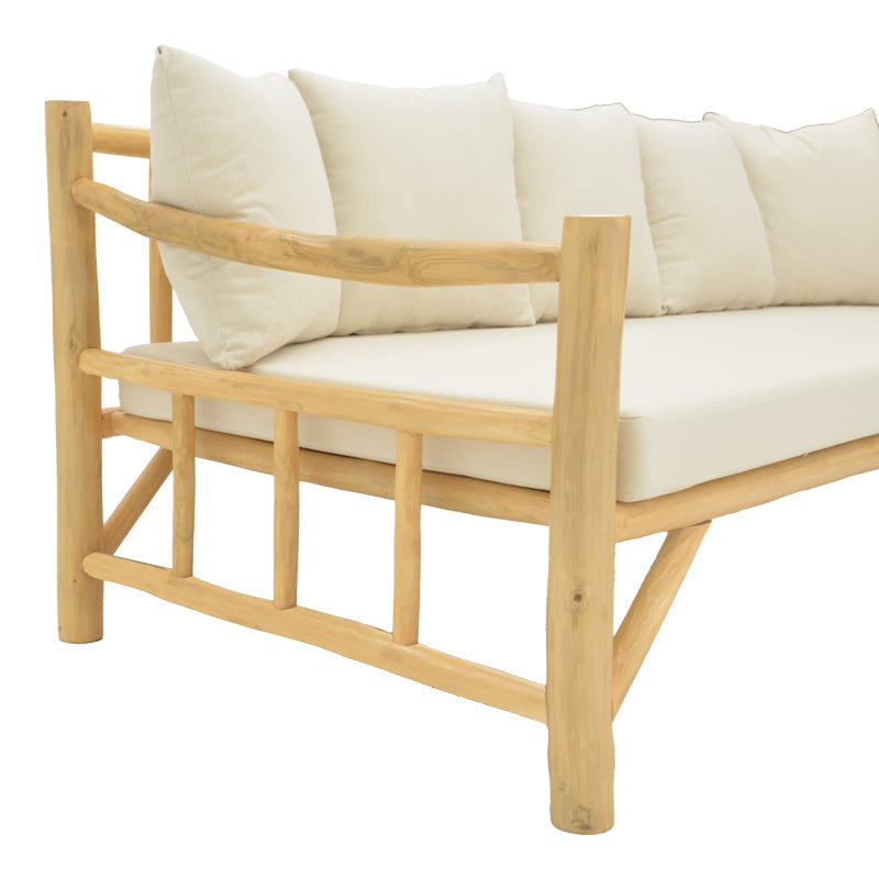 Canapea de gradina Roziana Boho, Natural, 210x100x80 cm