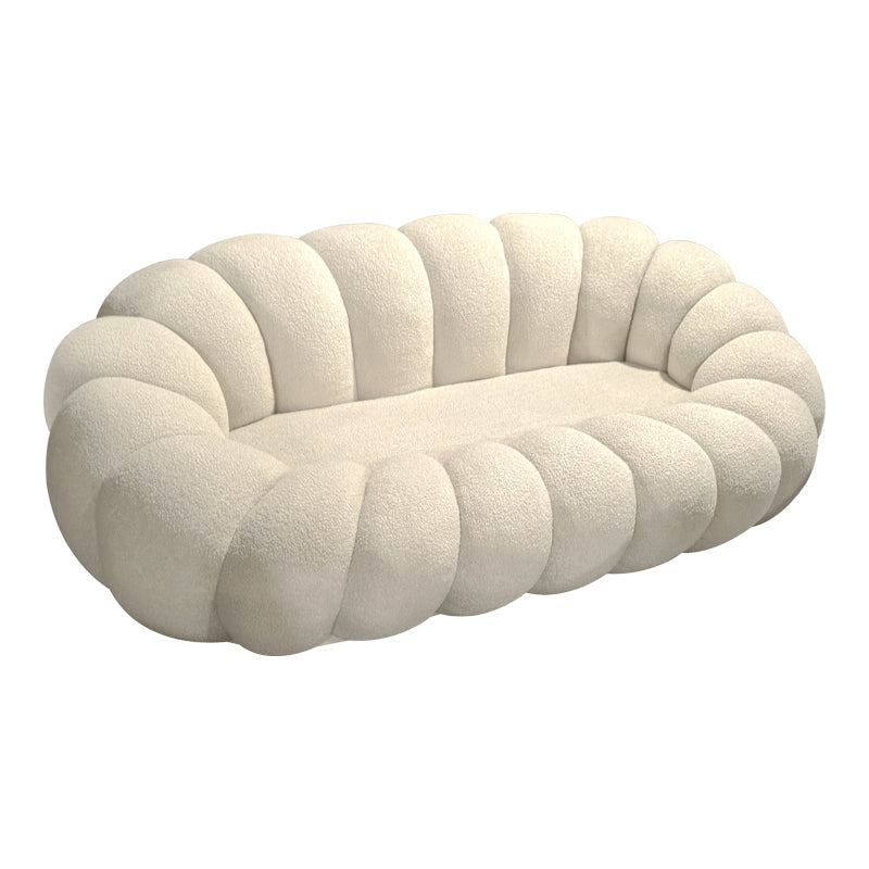 Canapea cu funcție Embrace, Țesătură bouclé, Bej - Roz, 180x105x65 cm - Bej