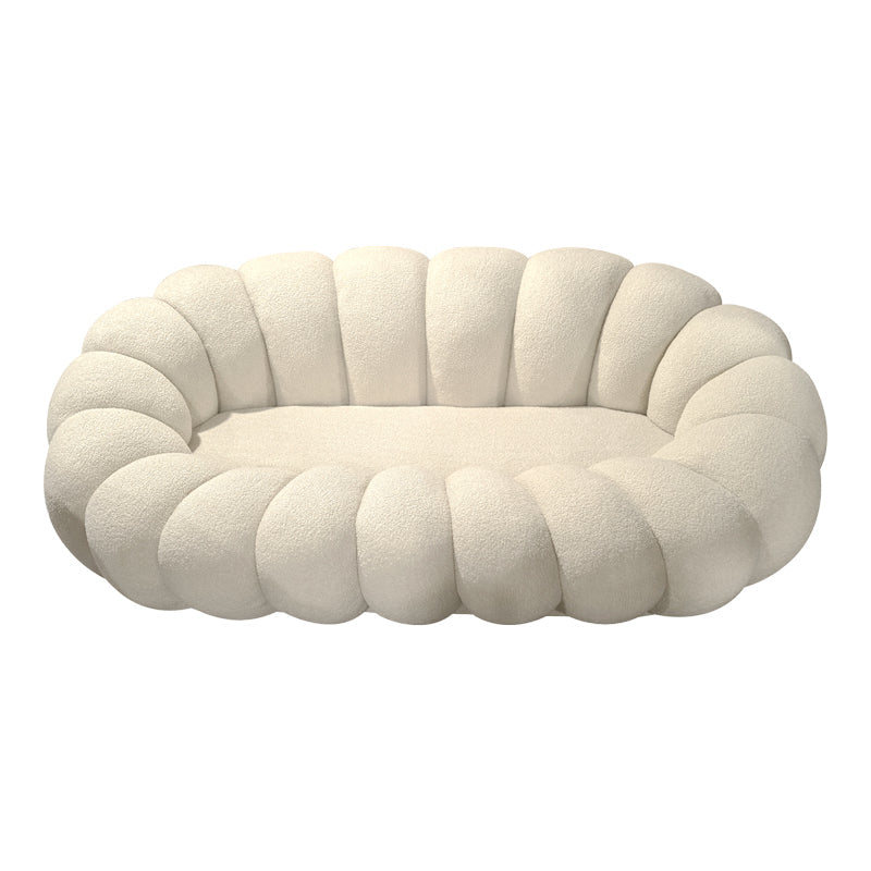 Canapea cu funcție Embrace, Țesătură bouclé, Bej - Roz, 180x105x65 cm - Bej