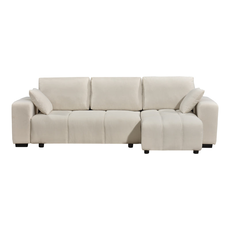 Canapea extensibilă Belda, colț reversibil, cu depozitare, Diverse culori, 246x138x82 cm - Crem | SKU: 389-000017 | Canapea extensibilă Belda, colț reversibil, cu depozitare, 246x138x82 cm, varianta Crem, produs pentru amenajarea locuinței, disponibil online în România la CasaMob