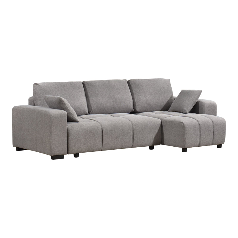 Canapea extensibilă Belda, colț reversibil, cu depozitare, Diverse culori, 246x138x82 cm - Gri | SKU: 389-000019 | Canapea extensibilă Belda, colț reversibil, cu depozitare, 246x138x82 cm, varianta Gri, produs pentru amenajarea locuinței, disponibil online în România la CasaMob