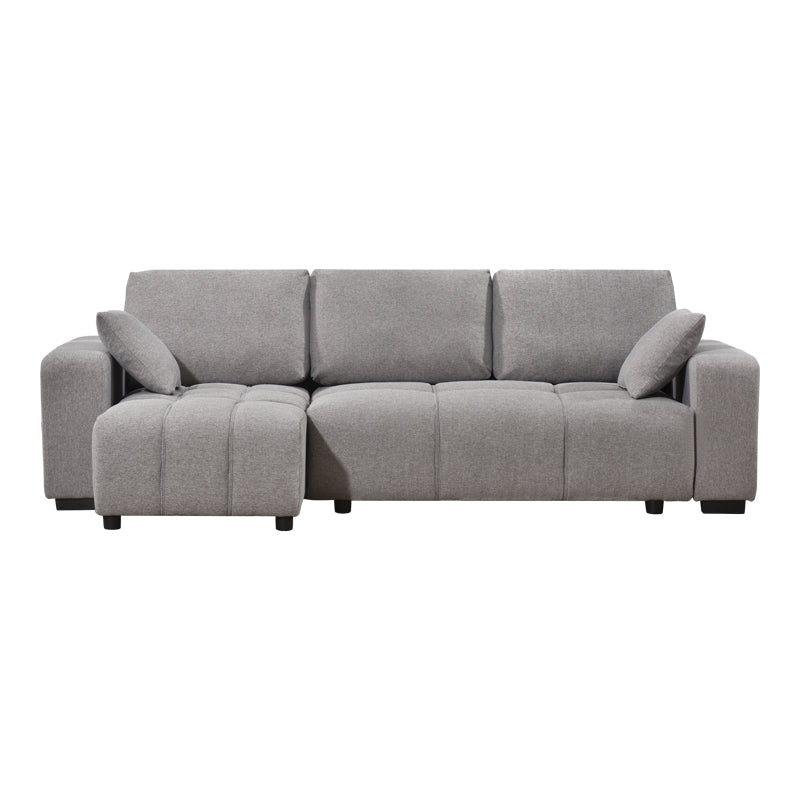 Canapea extensibilă Belda, colț reversibil, cu depozitare, Diverse culori, 246x138x82 cm - Gri | SKU: 389-000019 | Canapea extensibilă Belda, colț reversibil, cu depozitare, 246x138x82 cm, varianta Gri, produs pentru amenajarea locuinței, disponibil online în România la CasaMob