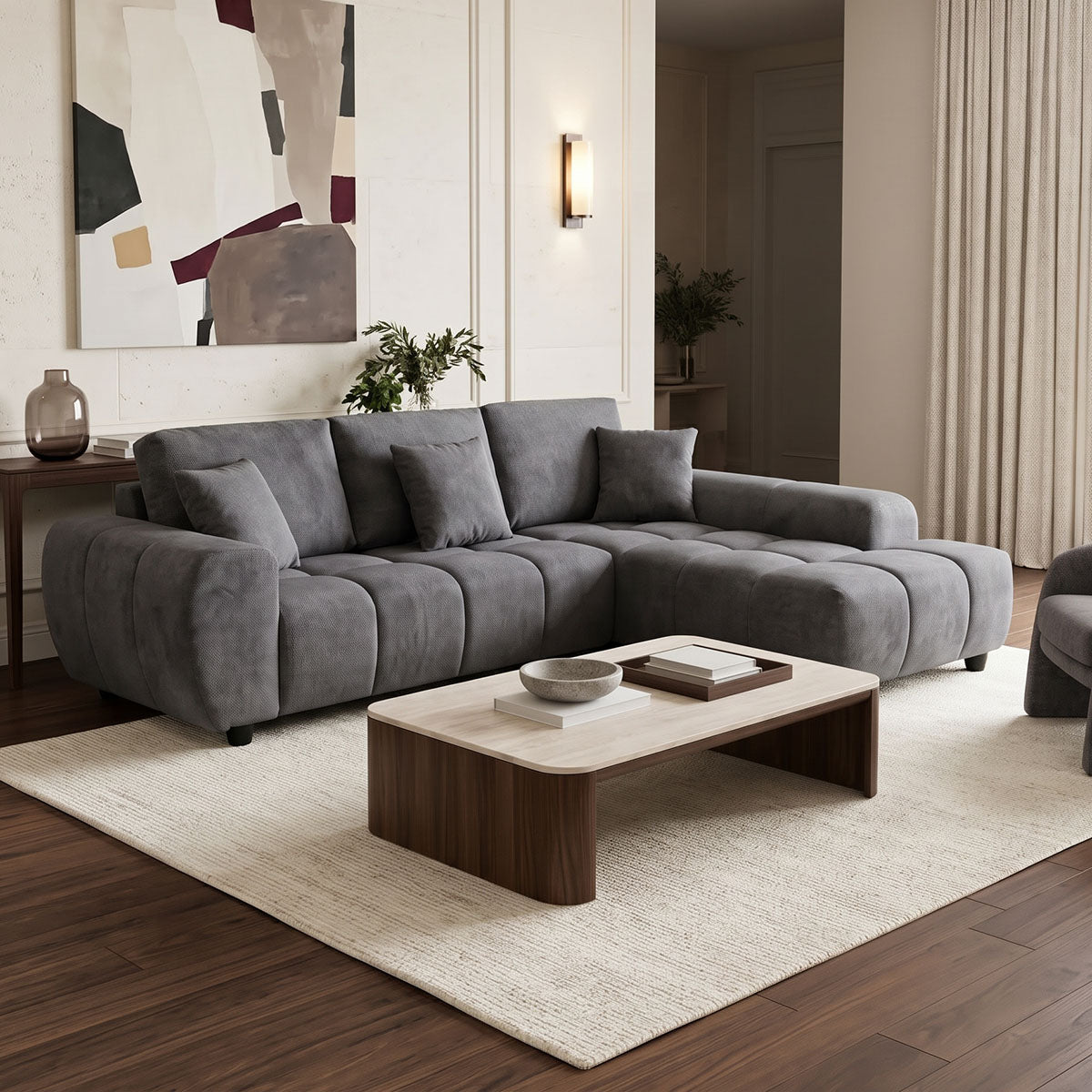 Canapea Londe, colț stânga, Diverse culori, 273x211x92 cm - Gri | SKU: 371-000033 | Canapea Londe, colț stânga, 273x211x92 cm, varianta Gri, produs pentru amenajarea locuinței, disponibil online în România la CasaMob