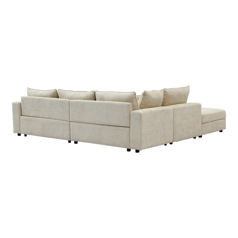 Canapea Navaro, Stofa, 281x256x85 cm - Bej