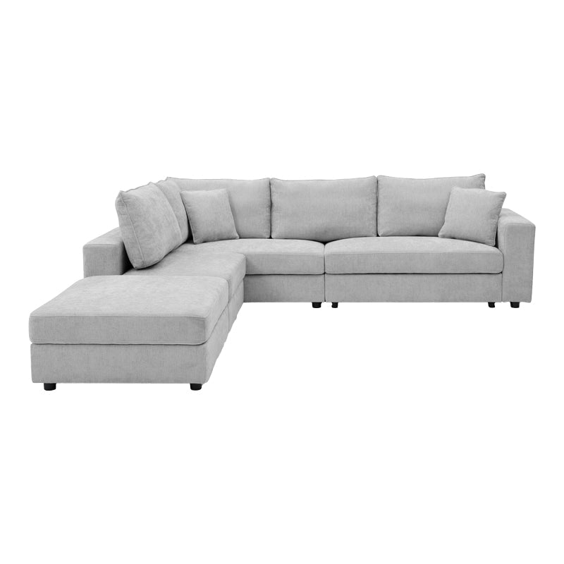 Canapea Navaro, Stofa, 281x256x85 cm - Gri