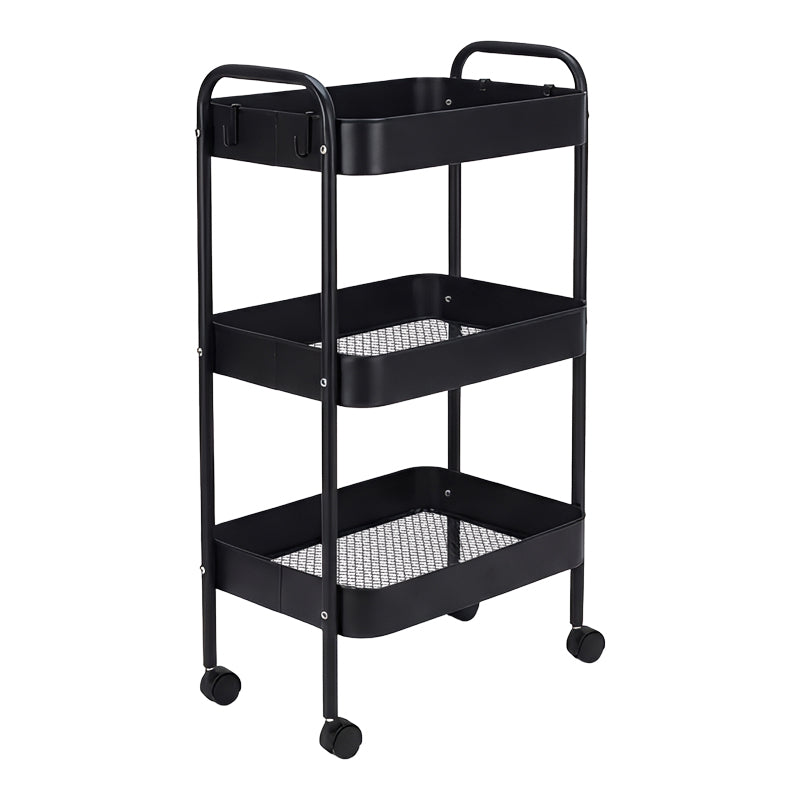 Carucior 3 Niveluri Nedea, Metal, Alb - Negru, 41x30x77 cm - Carucior 3 Niveluri Nedea, Metal, Alb - Negru, 41x30x77 cm - 072-000181