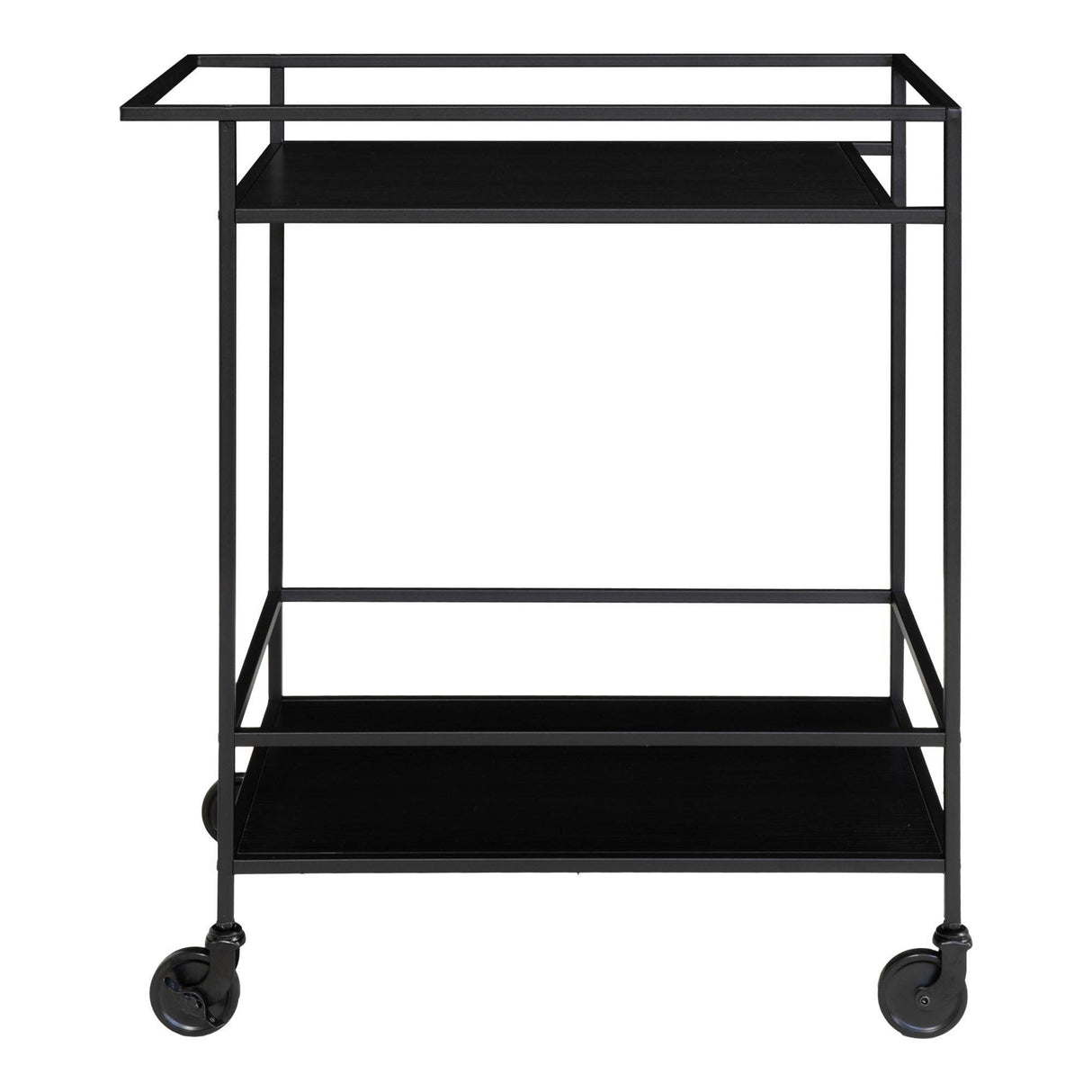 Cărucior servire, Natural - Negru, 40x79x68 cm - Negru
