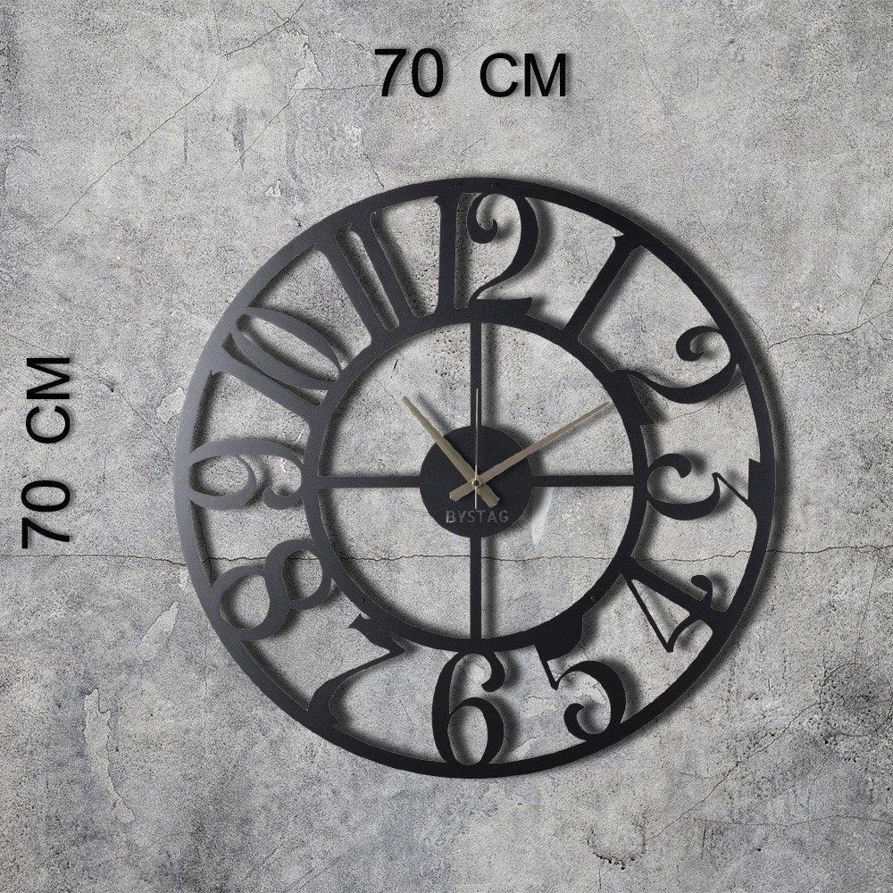 Ceas de perete Circle XL, Negru, 70x70 cm