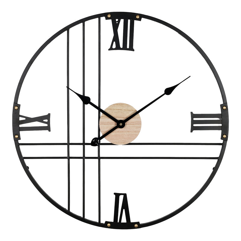 Ceas de perete Latine metal, neagra, 60x60 cm