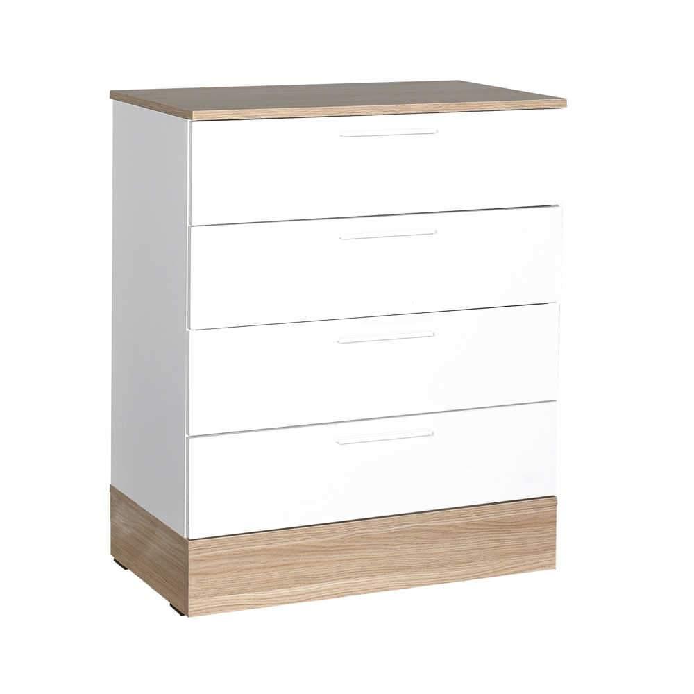 Comoda SFN-840-MB-1 Home Collection® Base, 4 sertare, Crem / Alb, 72x88x40 cm