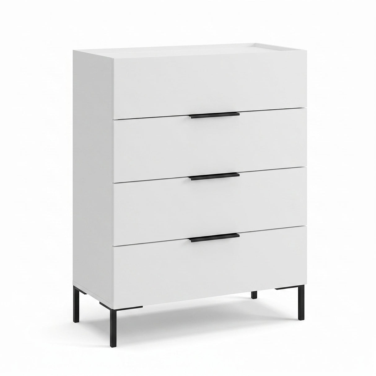 Comoda SFN-1740-DD-1 Home Collection® Oryana, 4 sertare, Alb - Nuc - Stejar, 80x104x44 cm - Comoda SFN-1740-DD-1 Home Collection® Oryana, 4 sertare, Alb - Nuc - Stejar, 80x104x44 cm | SKU: SFN-1740-FF-1