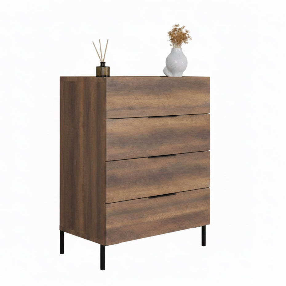 Comoda SFN-1740-DD-1 Home Collection® Oryana, 4 sertare, Alb - Nuc - Stejar, 80x104x44 cm - Nuc | SKU: SFN-1740-DD-1, SFN-1740-OO-1, SFN-1740-FF-1