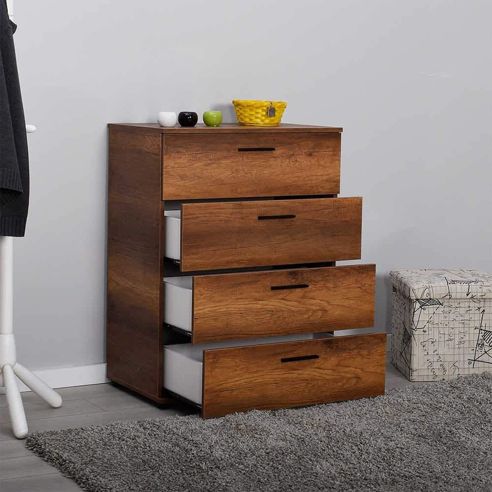 Comoda SFN-540-BB-1 Home Collection® Trendline, 4 sertare, Alb - Nuc, 73x96x44 cm - Nuc | SKU: SFN-540-BB-1, SFN-540-OO-1