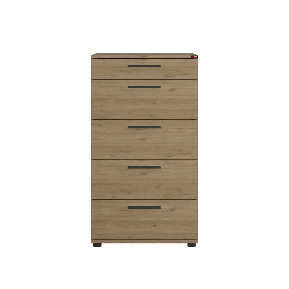 Comoda SFN-550-FF-1 Home Collection® Trendline cu 5 sertare, Alb - Maro - Stejar - Mov, 60x108x44 cm - Stejar | SKU: SFN-550-FF-1