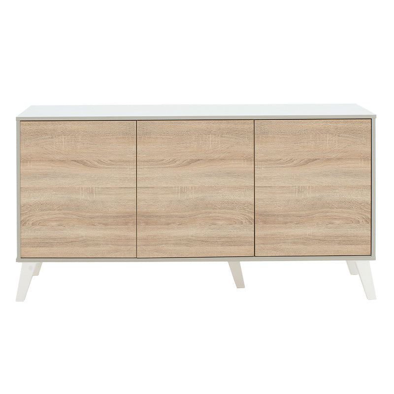 Consola Bufet Billie, Pal melaminat, 149x40x77 cm - Sonoma-Gri deschis