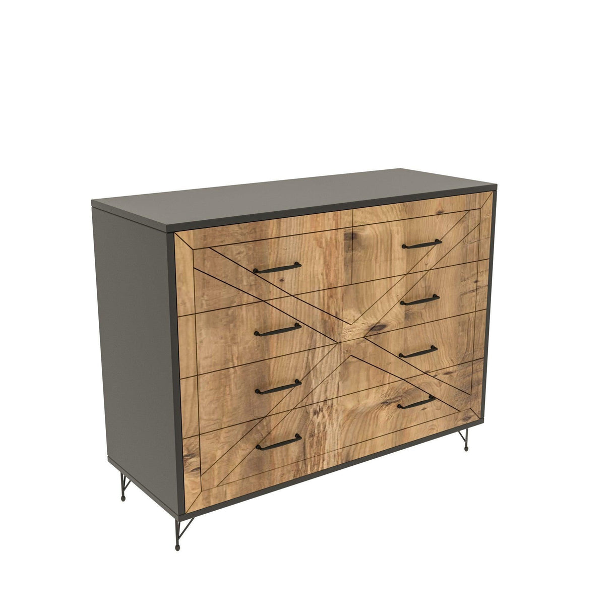 Comoda Comfort, Gri, 80x100x40 cm