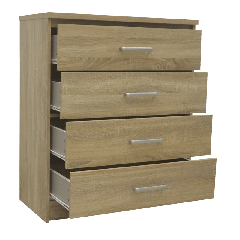 Comoda cu 4 sertare Olympus, stejar deschis, 80x40x95 cm