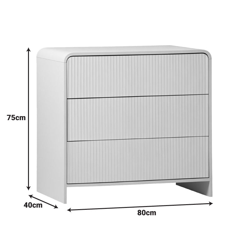 Comoda cu sertare Zeplen, Alb, 80x40x75 cm