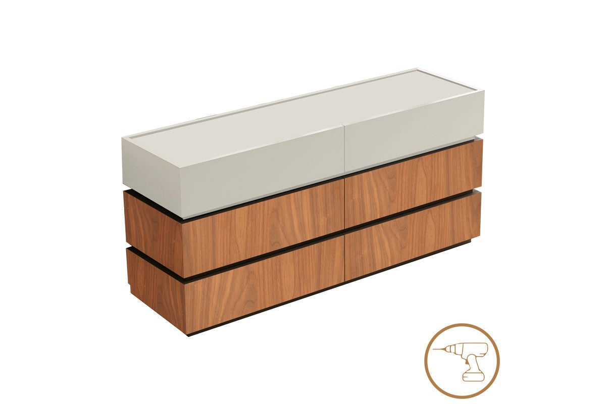 Comoda Sonlen, MDF si melamina, 120x40x72 cm - Nuc