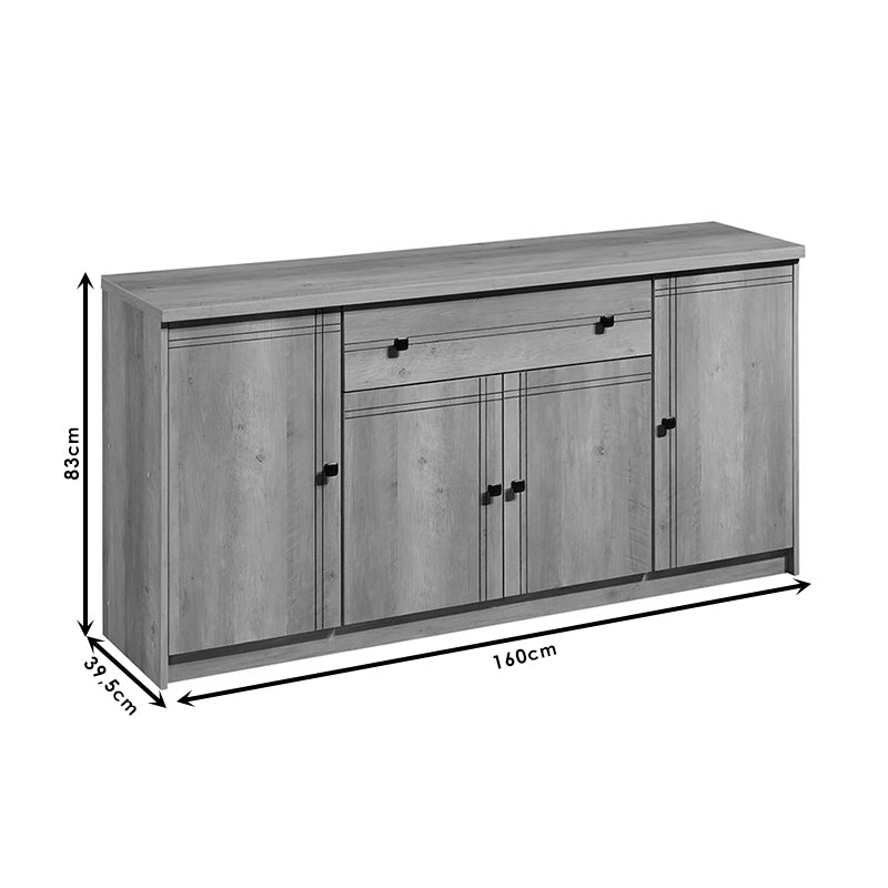 Comoda Libby, natural, 160x40x83 cm