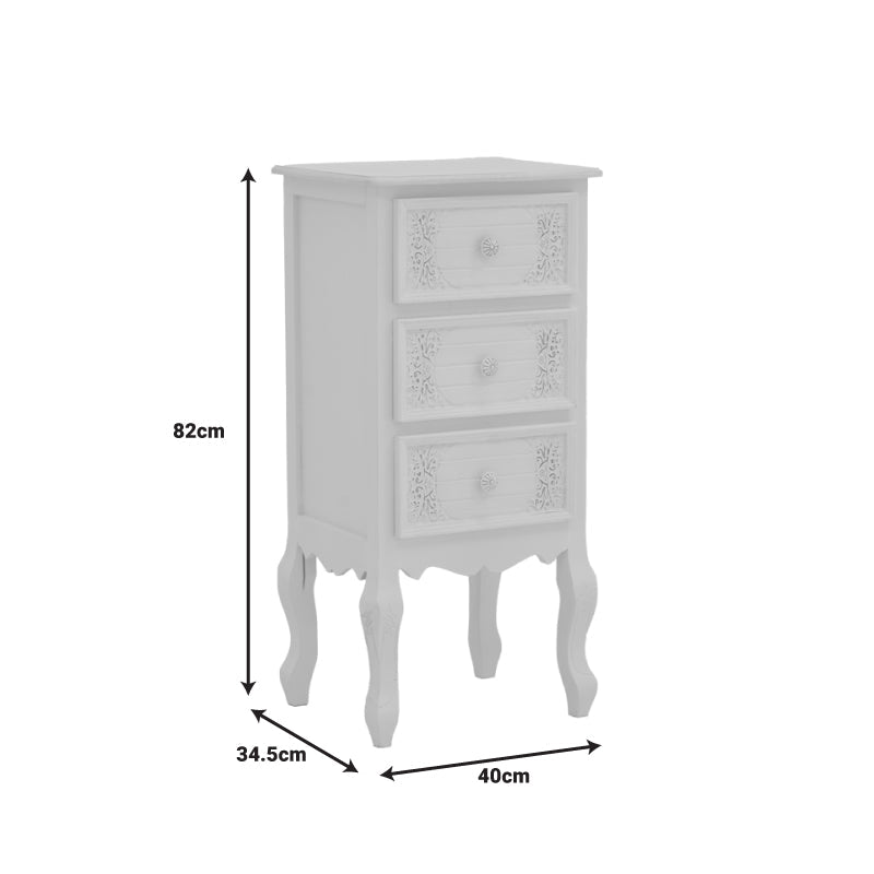 Comoda mdf Alb, antic, 40x34x82 cm