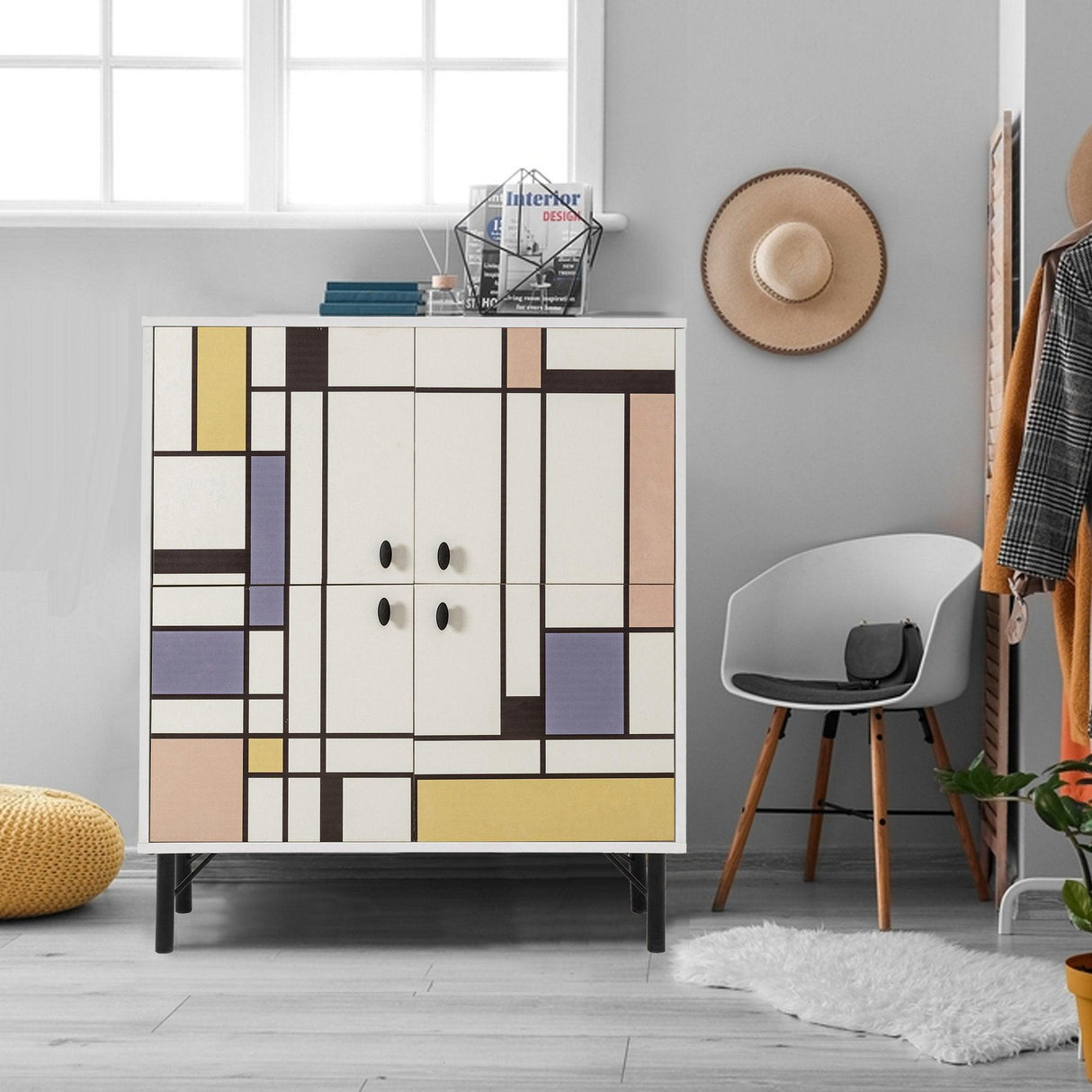 Comoda Multilux, 95x111x36 cm - Maro