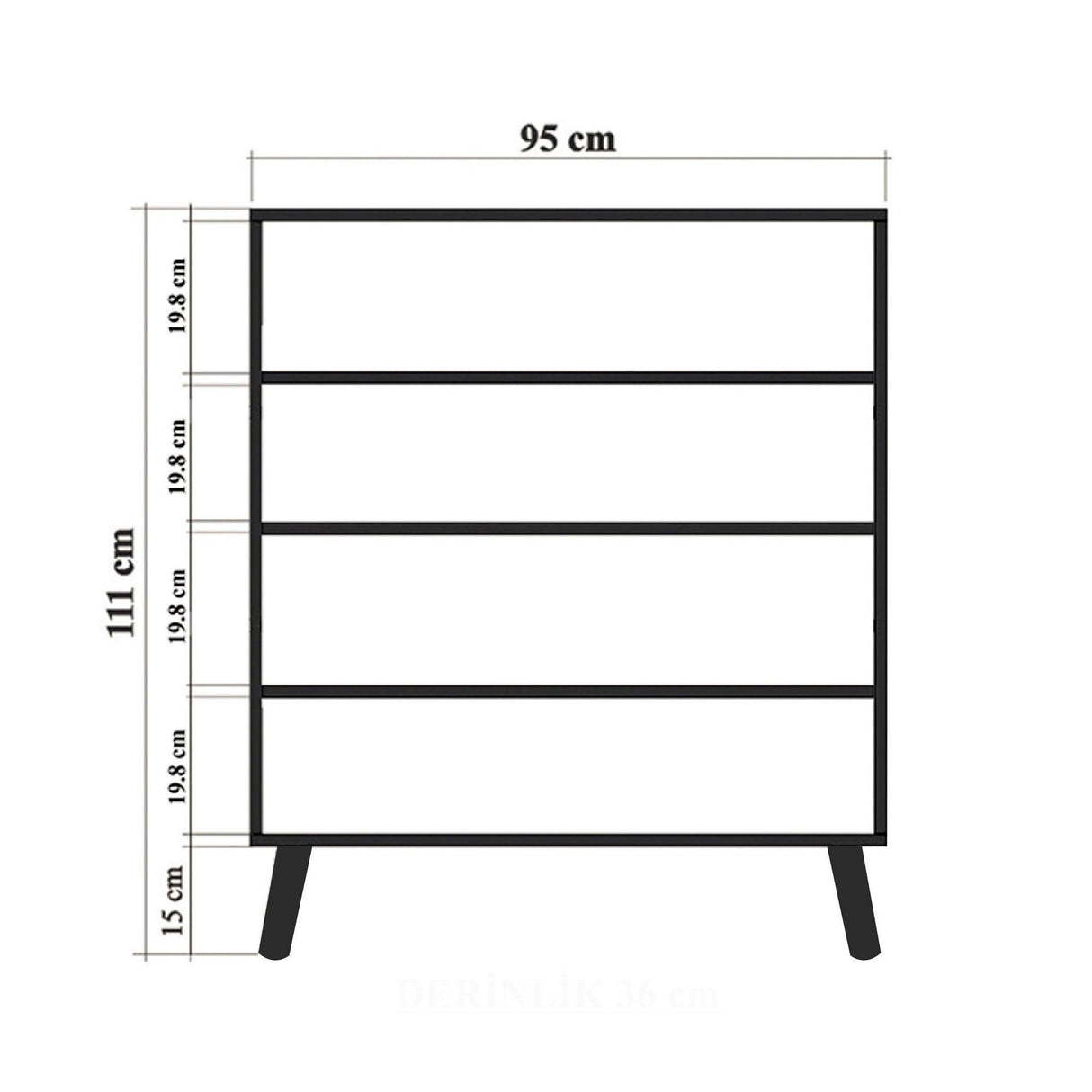 Comoda Multilux, 95x111x36 cm - Albastru