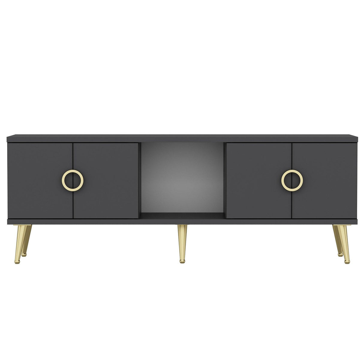 Comoda TV Cey - Anthracite, Gri, 45x30x120 cm