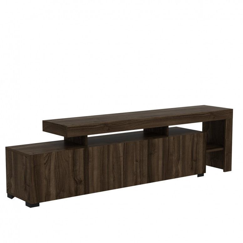 Comoda TV cu Led Beliz, Alb - Antracit - Nuc, 192x53x37 cm - Nuc